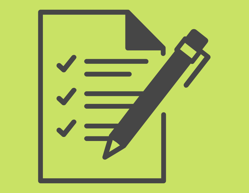 Checklist with pen