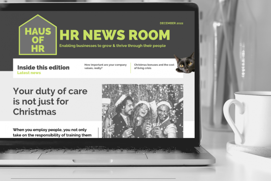 HR News Room being viewed on a laptop