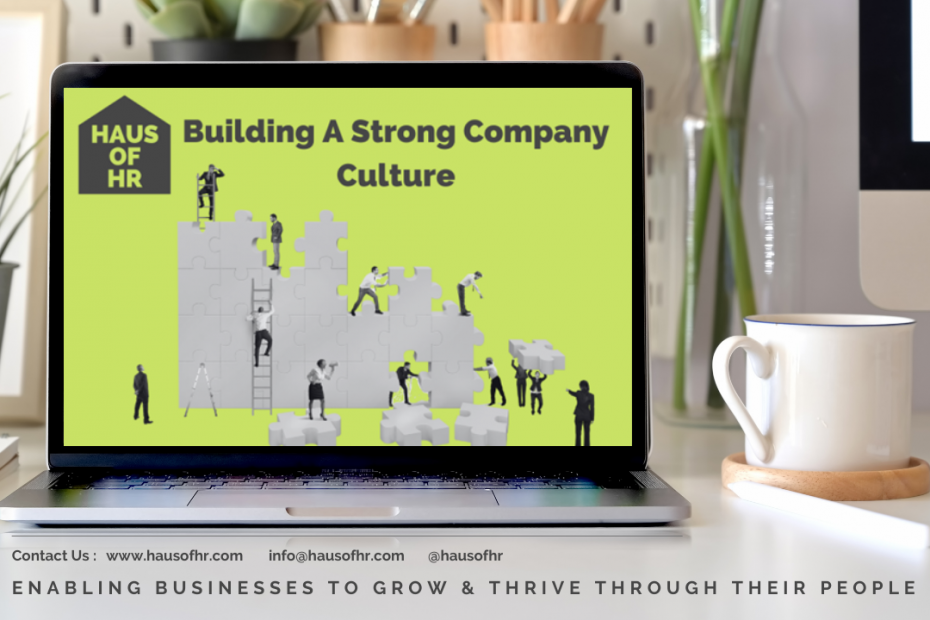 Building a company culture blog on a laptop
