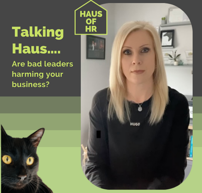 Talking Haus HR Video. Female with blonde hair and black cat.